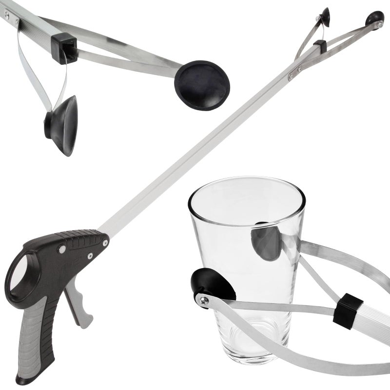 أداة التقاط فيف مع كؤوس شفط 32 لكبار السن، أداة التقاط ثقيلة الوزن لكبار السن، عصا لجمع القمامة، أداة لالتقاط النفايات، مقبض طويل جداً، ذراع تمديد عملي، مخلب